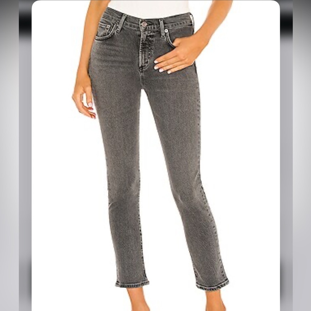 Agolde Toni Mid Rise Straight Leg Jeans in Ceremony Gray 28